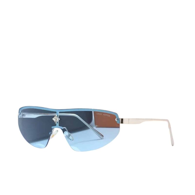 Louis Vuitton Cyclone Mask Sunglasses Blue With Silver