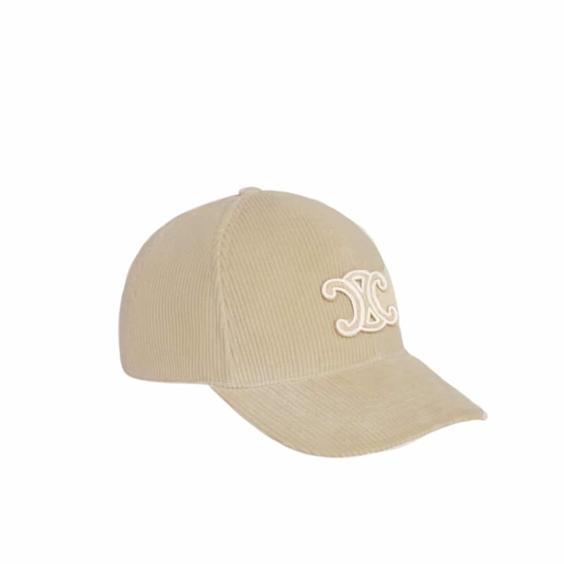 Celine Triomphe Baseball Cap In Corduroy Creme 2Aug4109V 12Cr