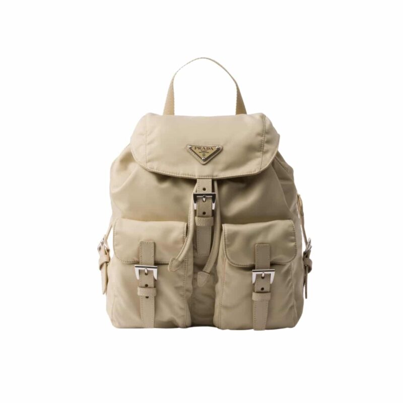 Prada Small Re Nylon Backpack Desert Beige 28Cm 1Bz677 Rv44 F0F24 V Ooo