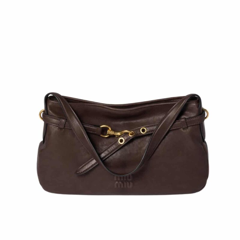 Miumiu Aventure Nappa Leather Bag Briarwood 33Cm 5Bc181 2Bbl F0Nbl V Ooo