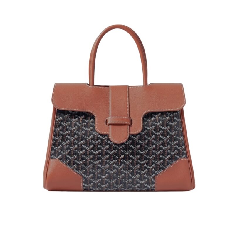 GOYARD SAÏGON TOTE BAG BLACK AND TAN 34CM SAIGOCMMLTY01CL03P