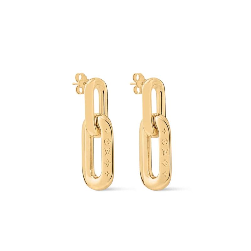 Louis Vuitton Lv Edge Double Earrings Gold Mp2990