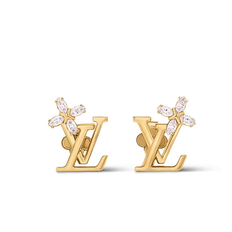 Louis Vuitton Lv Iconic Flower Earrings Gold M02116