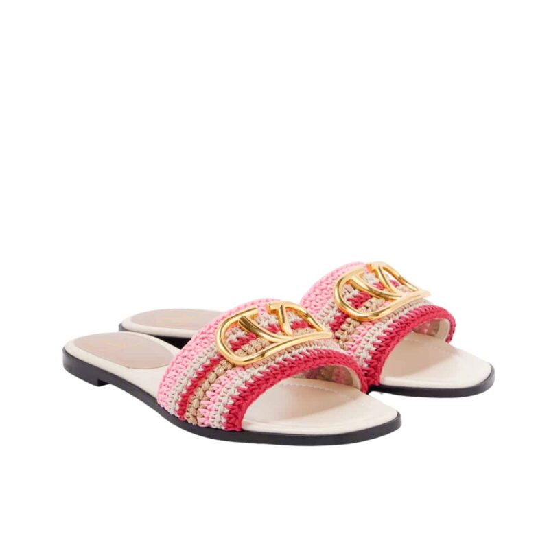 Valentino Vlogo Signature Slide Sandal Pink