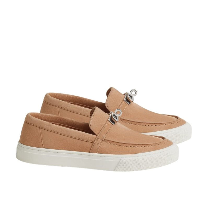 Hermes Game Slip On Sneaker Beige Perlino H242191Z Di355