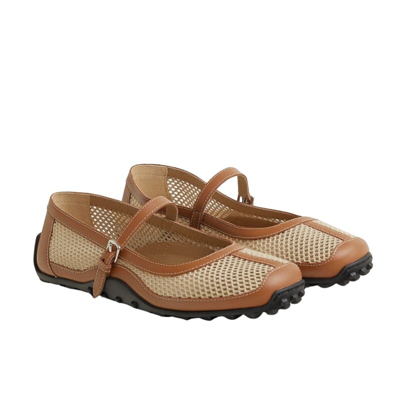 Hermes Kichu Ballet Flats Beige Lin H251170Z 7K380