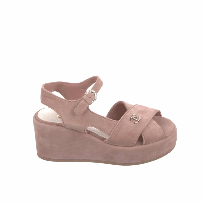 Chanel Interlocking Cc Sandals Pink