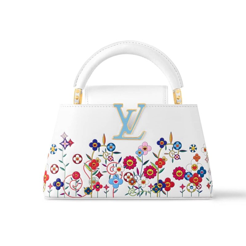 Louis Vuitton X Murakami Capucines East West Mini White 21Cm M13246