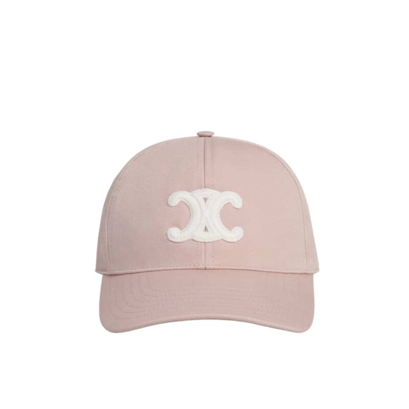 Celine Triomphe Baseball Cap In Washed Cotton Blush 2Aut6234X 02Bh