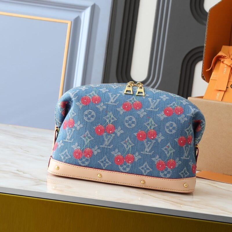 Alternative view of Louis Vuitton X Takashi Murakami Cosmetic Pouch GM Denim Blue  27Cm M13893