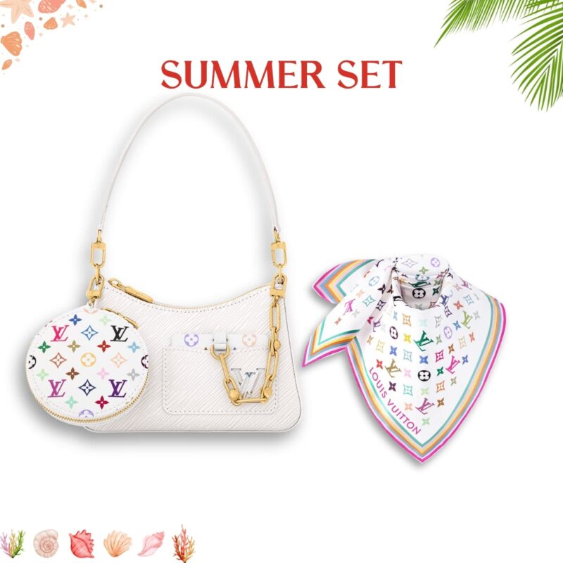 Summer Set:  Louis Vuitton X Murakami Marellini Bag White And Monogram Multicolor White