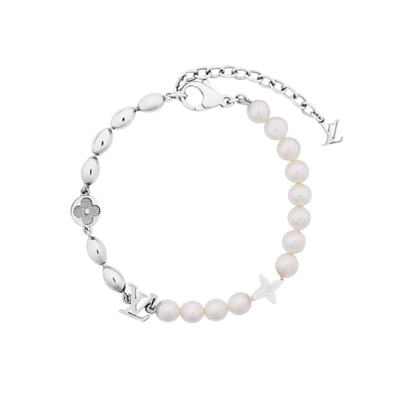 Louis Vuitton Pearls Fusion Bracelet Silver M1556A