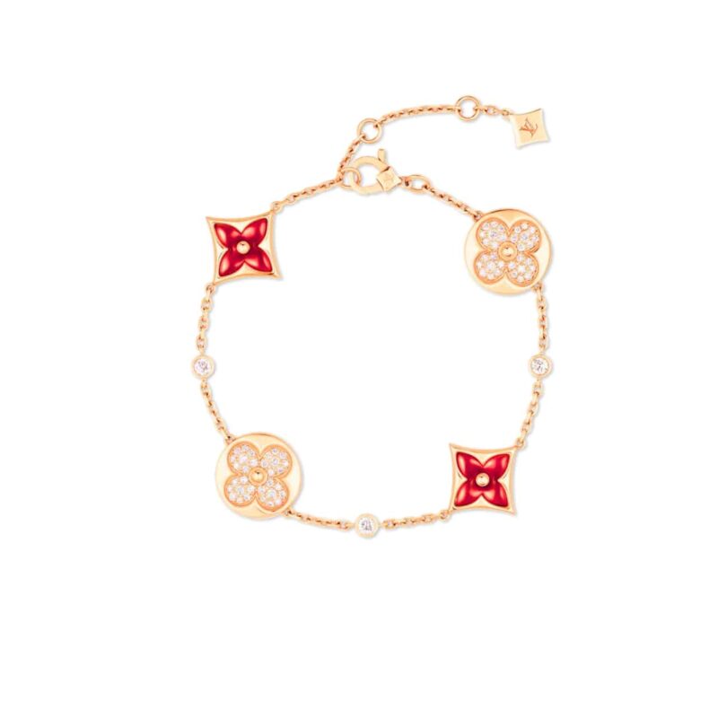 Louis Vuitton Color Blossom Bb Multi-Pattern Bracelet Pink Gold Qa5122