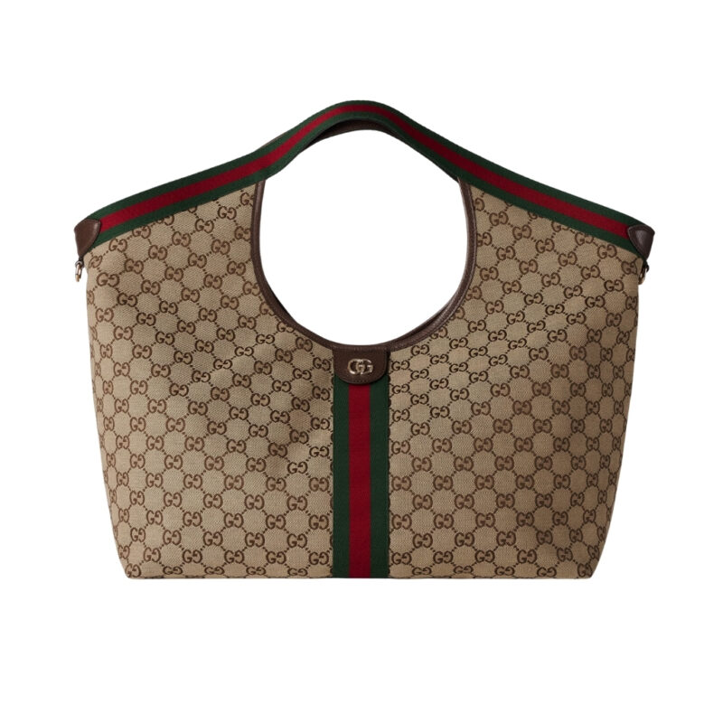 Gucci Giglio Large Tote Bag Beige And Dark Brown GG Canvas 60Cm 853971 FAFFP 2547
