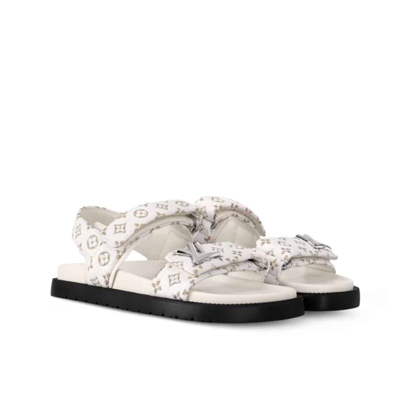 Louis Vuitton Sunset Flat Comfort Sandal White 1Aidix