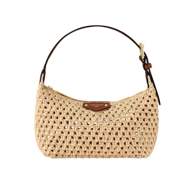 Louis Vuitton Hills Pochette Raffia Natural Tan 18Cm M14304