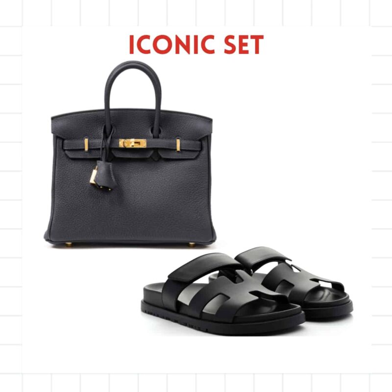 Iconic Set: Hermès Birkin B25 Togo And Chypre Sandal