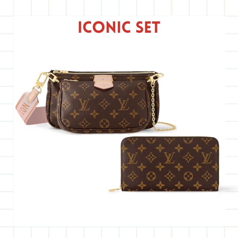 Iconic Set: Louis Vuitton Multi Pochette Accessoires And Long Double Zipper Wallet