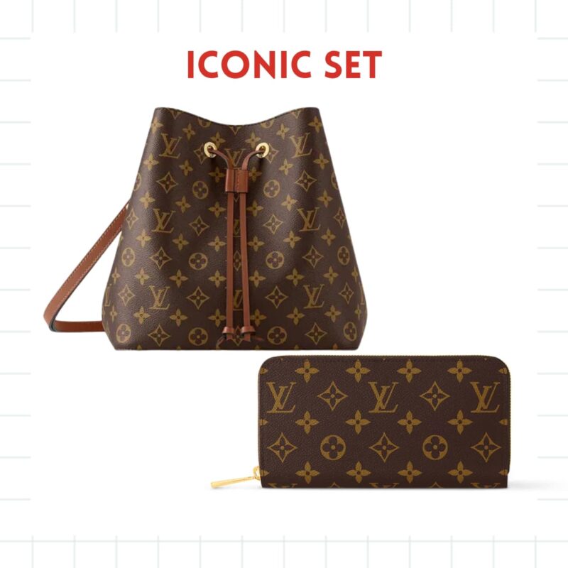 Iconic Set: Louis Vuitton Néonoé Mm And Monogram Zippy Long Wallet