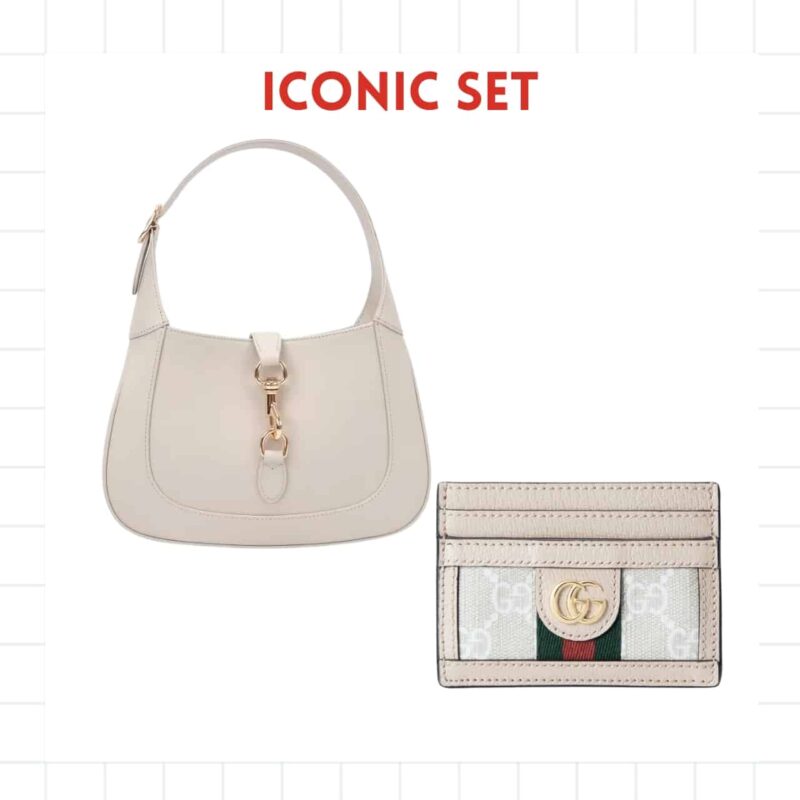 Iconic Set: Gucci Jackie 1961 Medium Tote Bag And Ophidia Card Case