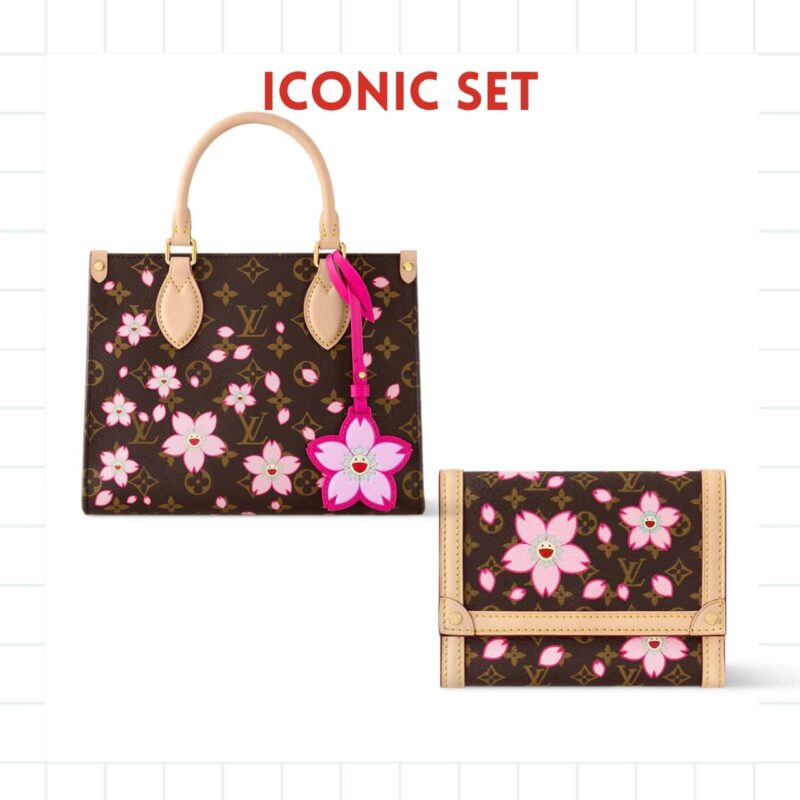 Iconic Set: Louis Vuitton X Takashi Murakami Onthego Pm And Victorine Wallet
