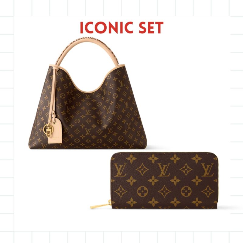 Iconic Set: Louis Vuitton Again Monogram And Monogram Zippy Long Wallet