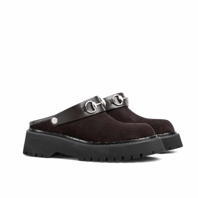 Gucci Women Mule With Horsebit Dark Brown 835829 Aae3R 2042