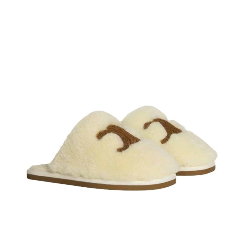 Celine Georgia Slide In Shearling Beige 362133562C 02Bg