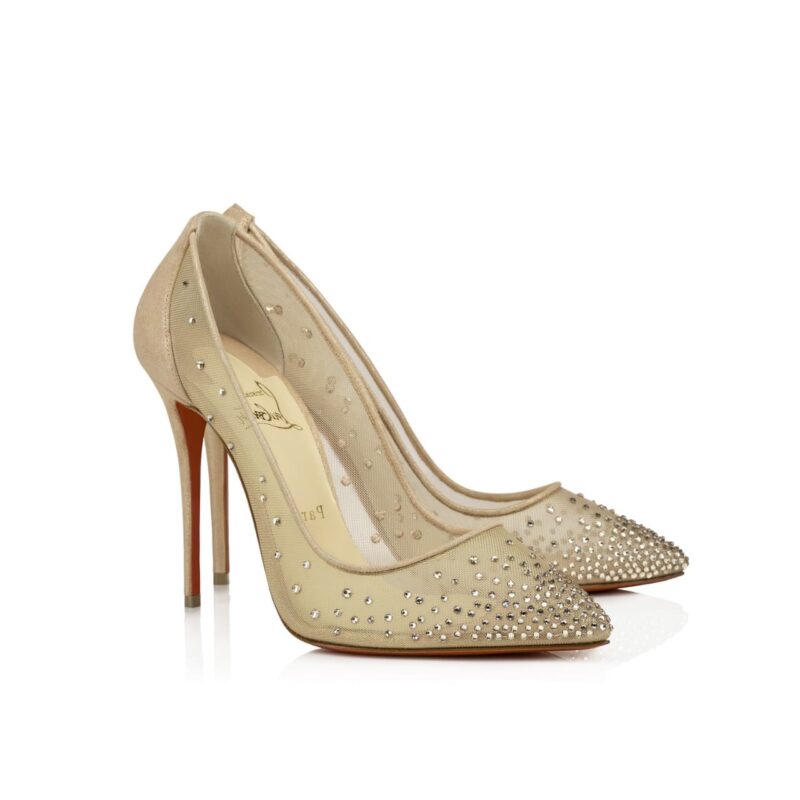 Christian Louboutin Follies Strass 100 Beige 3180466F065