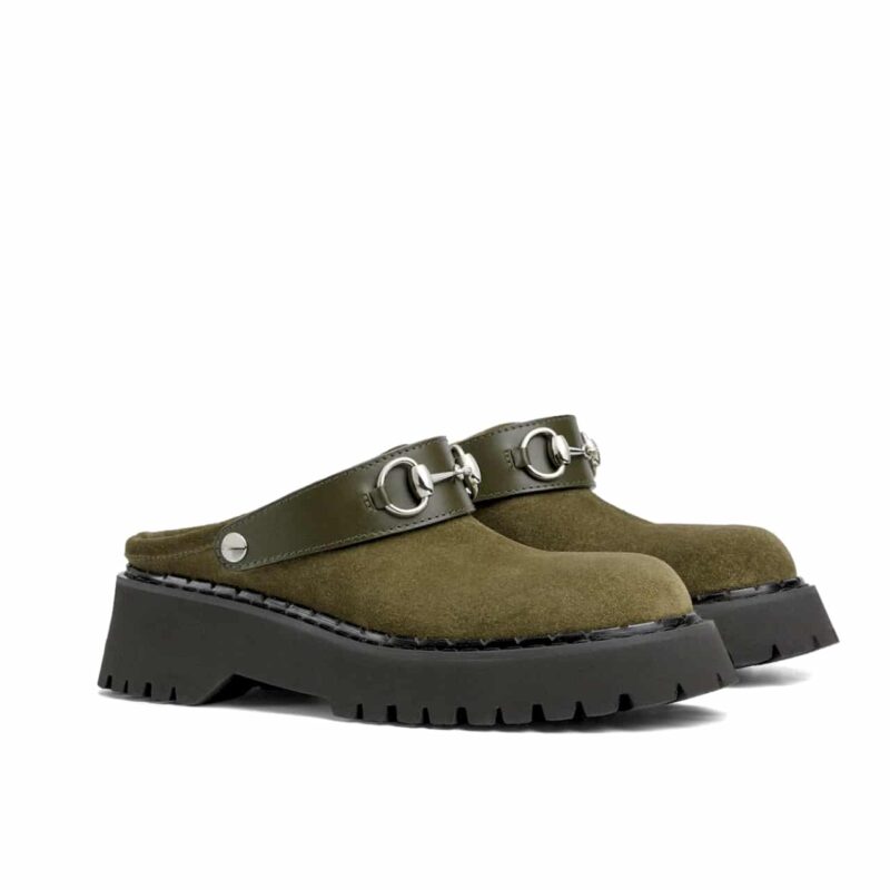 Gucci Women Mule With Horsebit Dark Green ‎835829 Aae3R 3037