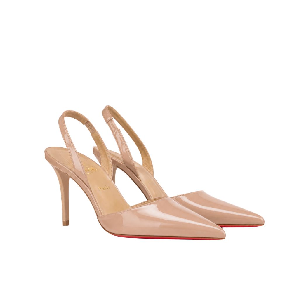 Christian Louboutin Apostropha Sling 80 Nappa Leather Beige 1240830N295