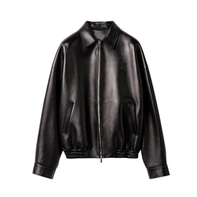 Miumiu Plongé Nappa Leather Jacket Black Mpv947 17Nh F0002 S Ooo