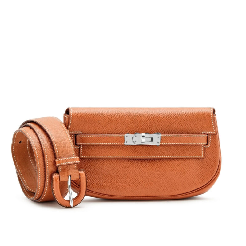 Hermes Kelly Moove Swift Silver Hardware Orange 20Cm