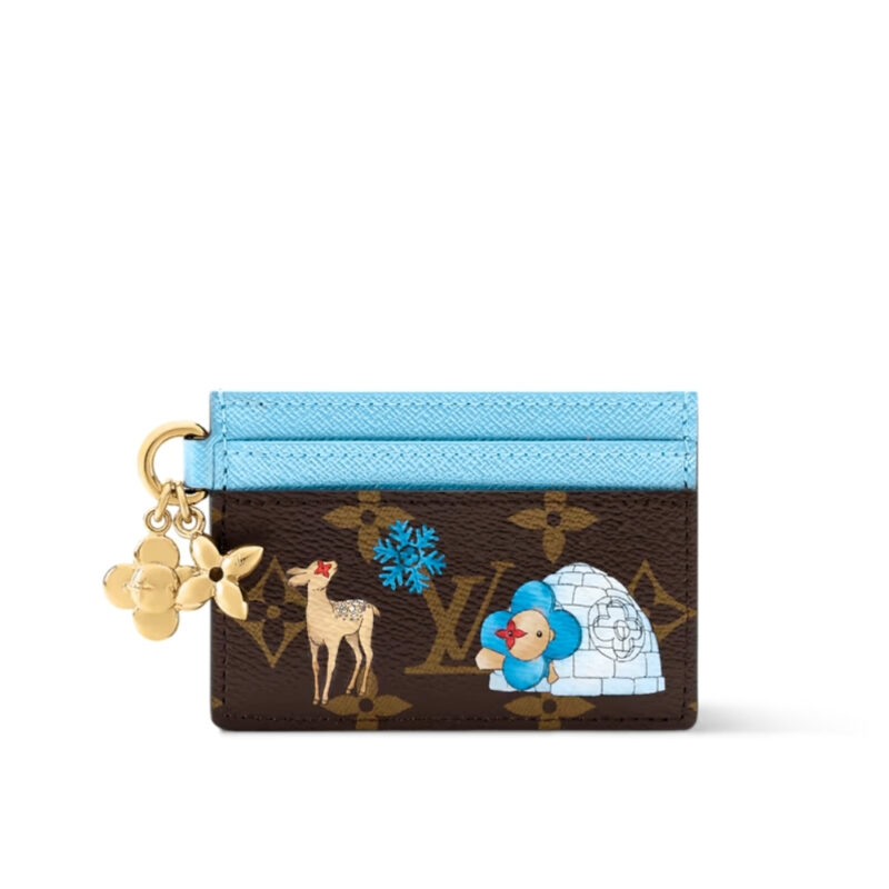 Louis Vuitton Lv Charms Card Holder Monogram Blue Frost 10Cm M15324