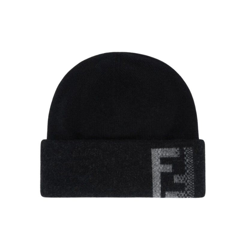 Fendi Beanie Black Wool Hat Black Fxq335Atqdf0Qa1