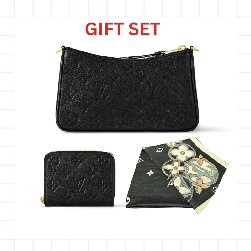 Gift Set: Louis Vuitton Carryall Bag In Monogram Canvas With Zippy Coin Purse And Scarf Monogram Black