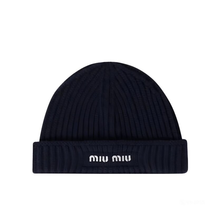 Miumiu Wool Beanie Navy Blue