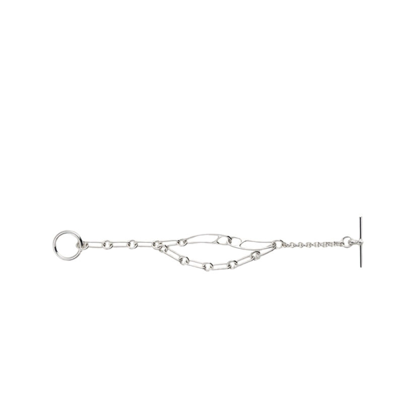 Hermes Chaine Dancre Punk Bracelet Silver H122400B 00Sh