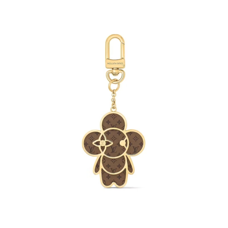 Louis Vuitton Monogram Vivienne Xmas Bag Charm Key Holder Gold M02210