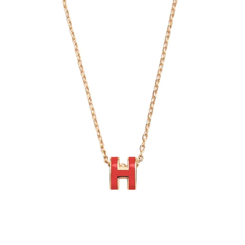 Hermes Mini Pop H Pendant Red And Gold H147992F 12