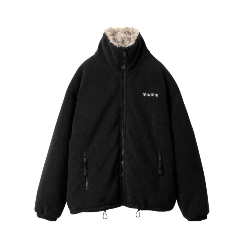 Miumiu Fleece Down Jacket Black Ml1123 17Oq F0008 S Ooo