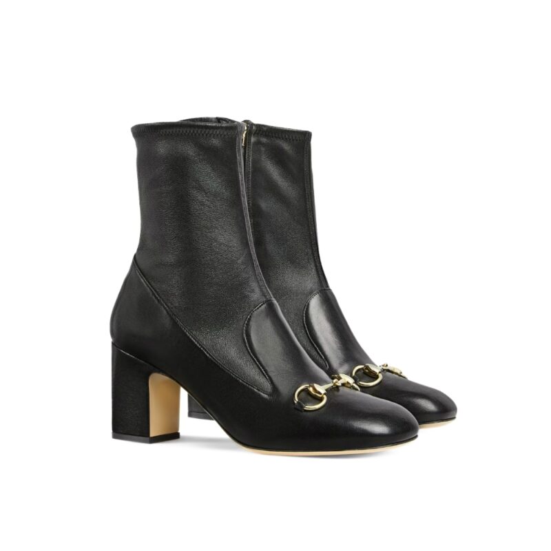 Gucci Women Horsebit Ankle Bootie ‎Black 794334 Aadp3 1000