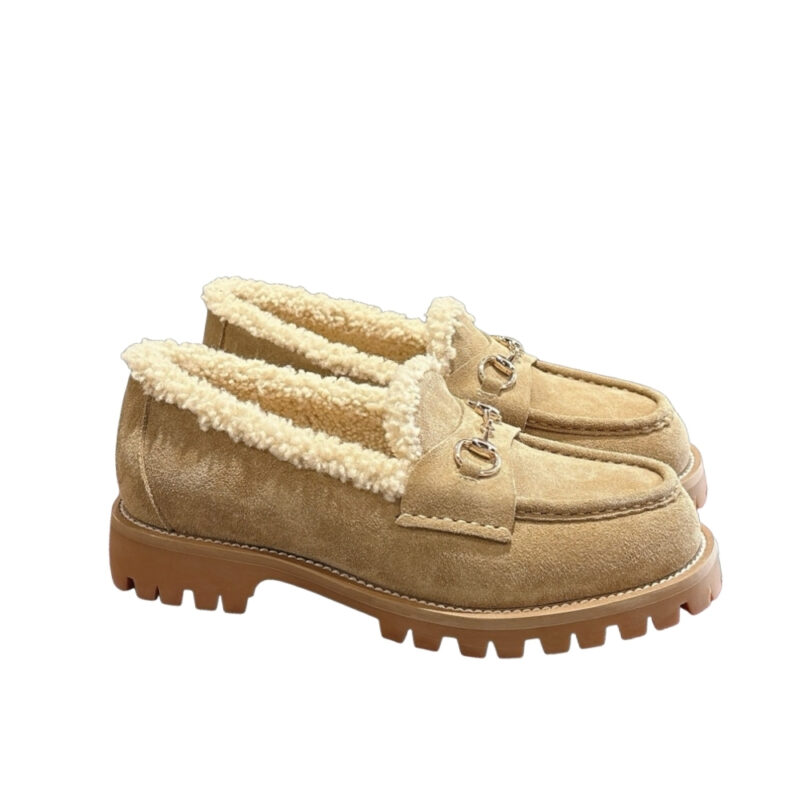 Gucci Women Loafer With Horsebit Beige 836060 Aaa5U 9556