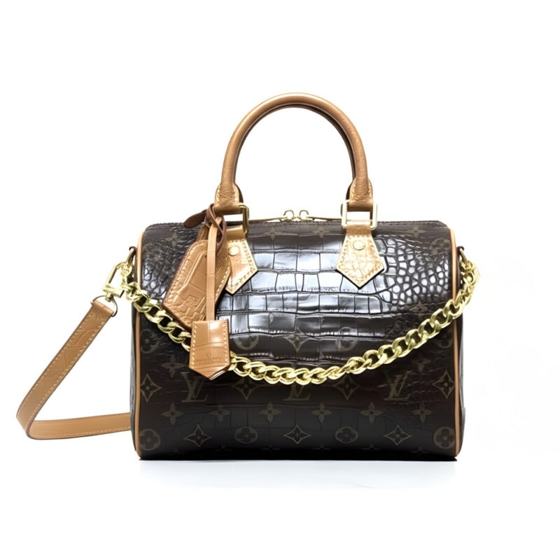 Louis Vuitton Speedy Satchel Bag Monogram Brown 25Cm