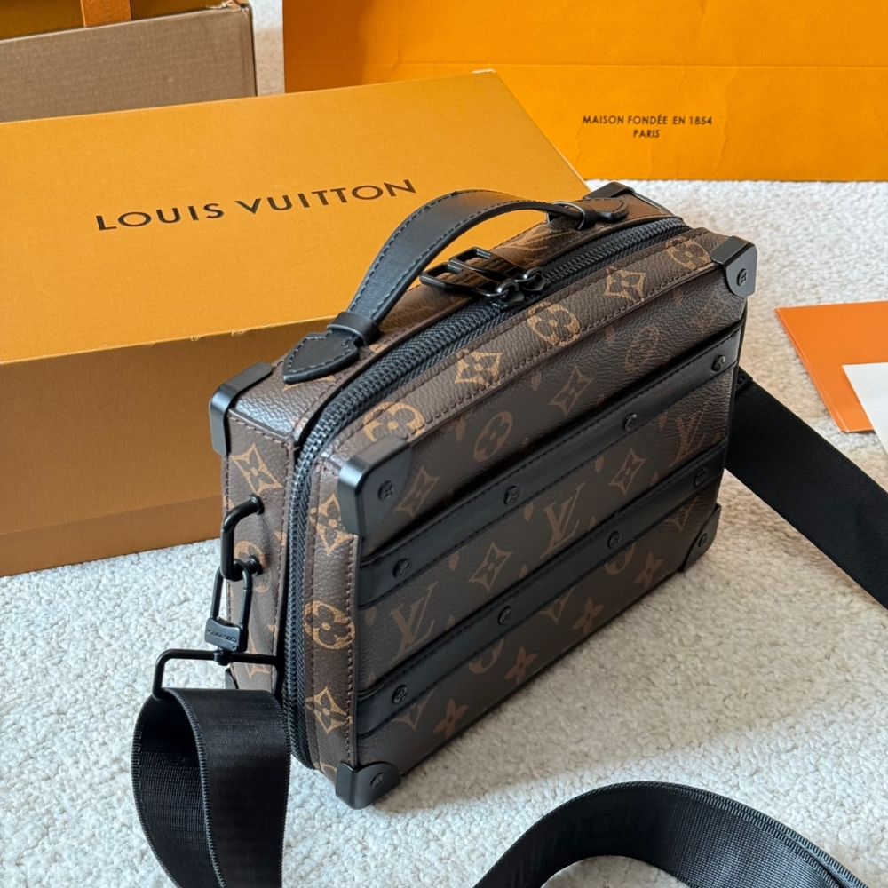 Louis Vuitton Handle Soft Trunk Macassar Monogram Black 21Cm M45935 - Image 7