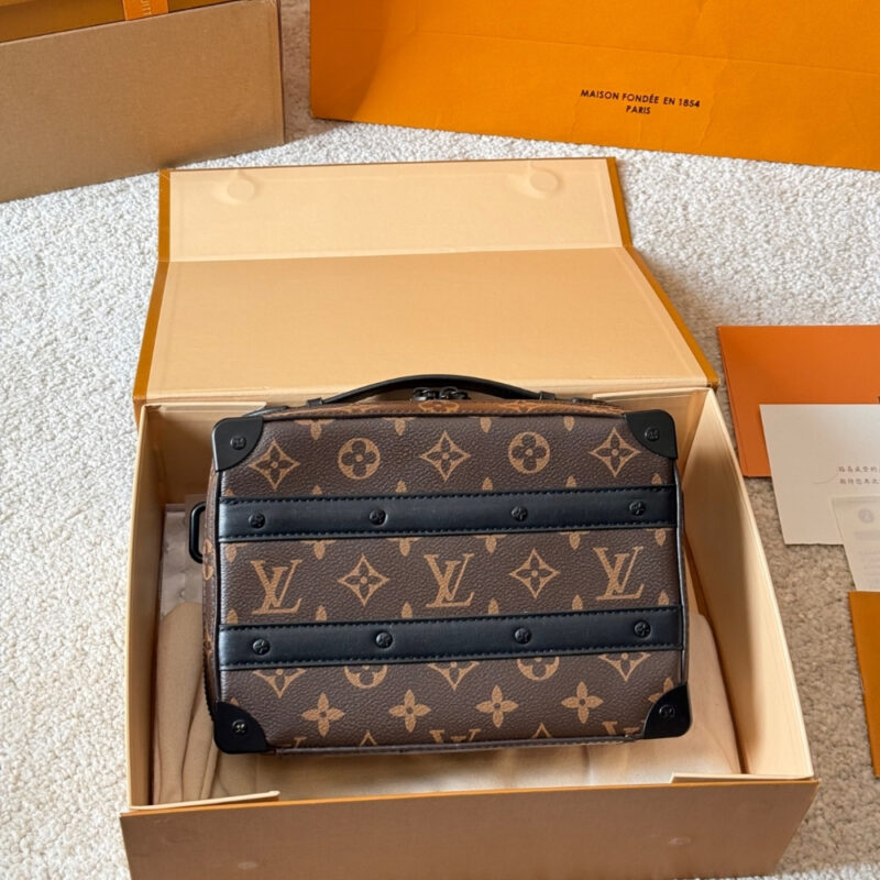 Alternative view of Louis Vuitton Handle Soft Trunk Macassar Monogram Black 21Cm M45935