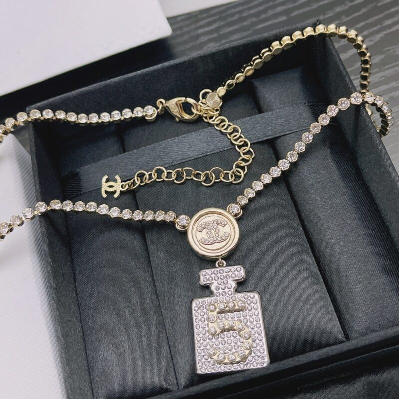 Alternative view of Chanel Resin Crystal Cc No 5 Perfume Bottle Necklace