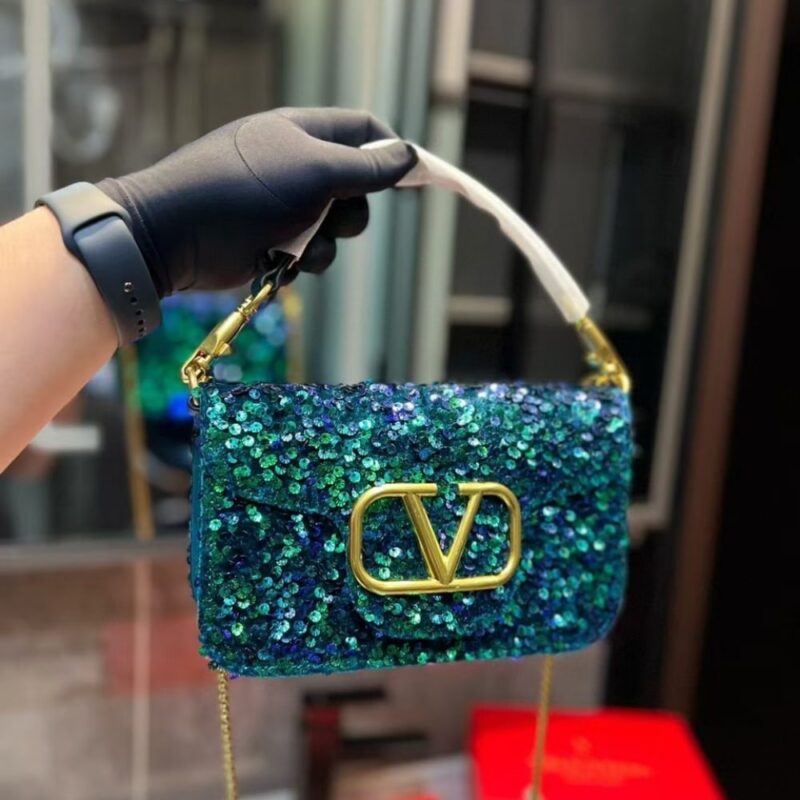 Alternative view of Valentino Small Loco Shoulder Bag With Embroidery in Antique Green 20cm 2W2B0K53BYYNB6