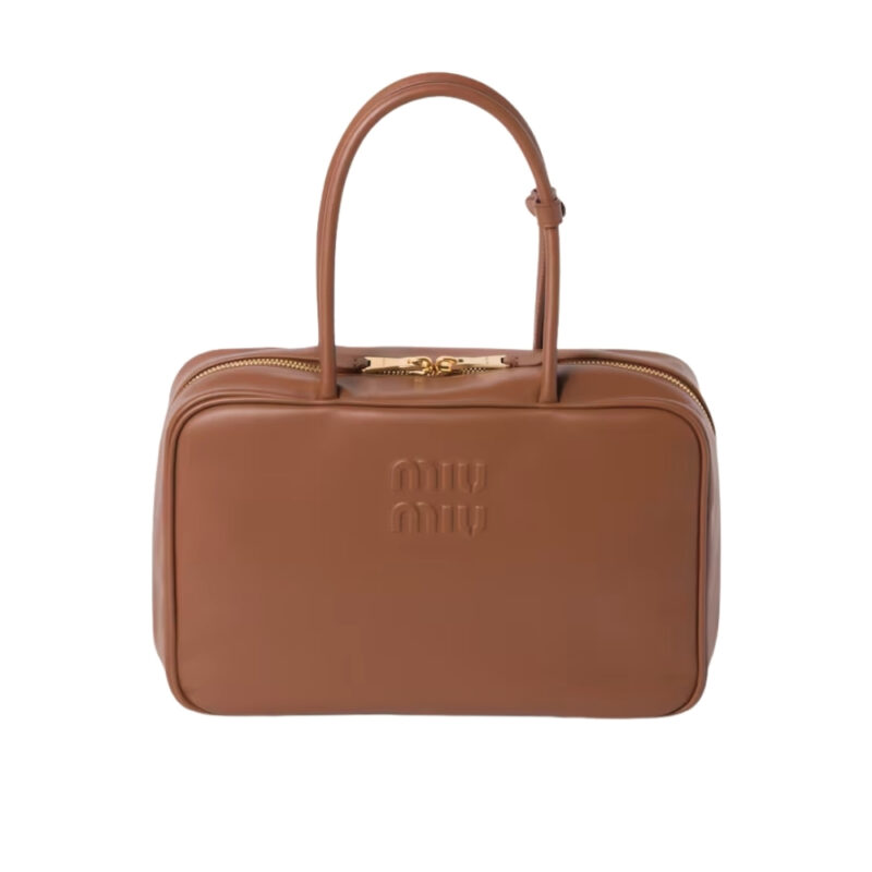 Miu Miu Beau Leather Bag Cognac 34cm 5BB117 2CRW F0046 V MON