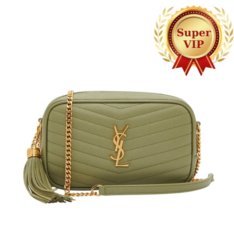 [Super Vip 1:1] Saint Laurent Mini Lou In Grained Leather Green 19Cm 612579 1Gf01 3316